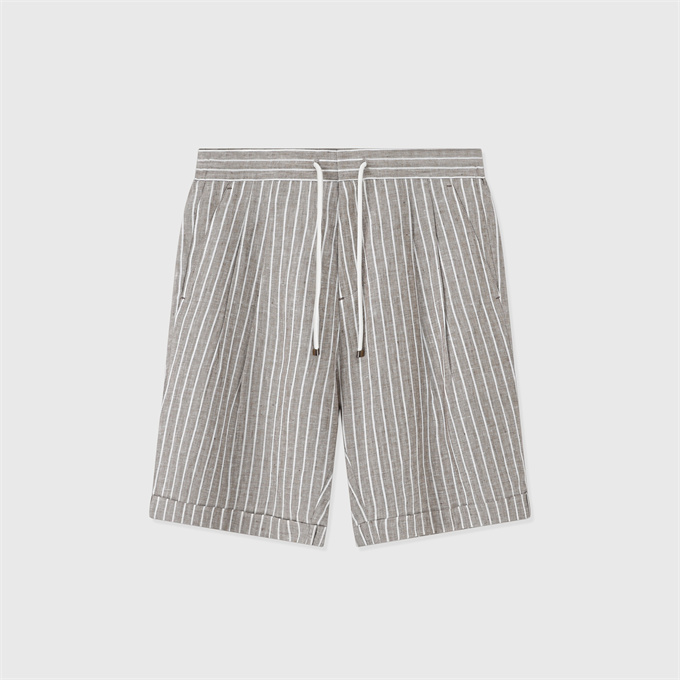 brunello cucinelli twill striped casual shorts